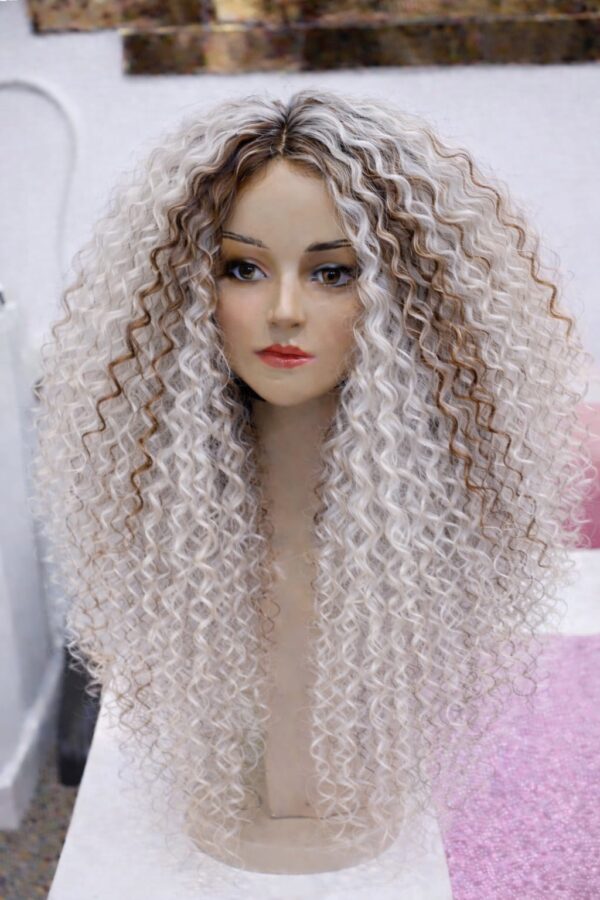 Afro Wig 9 - White + Brown