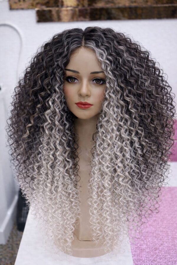 Afro Wig 4 - Grey x White