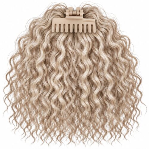 12 AFRO BUN - beige single bangs