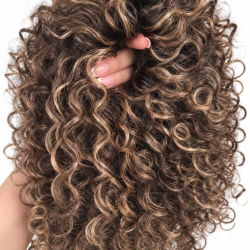 3 AFRO BUN - light brown + light blonde