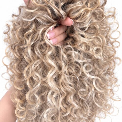 4 AFRO BUN - dark blonde + light blonde
