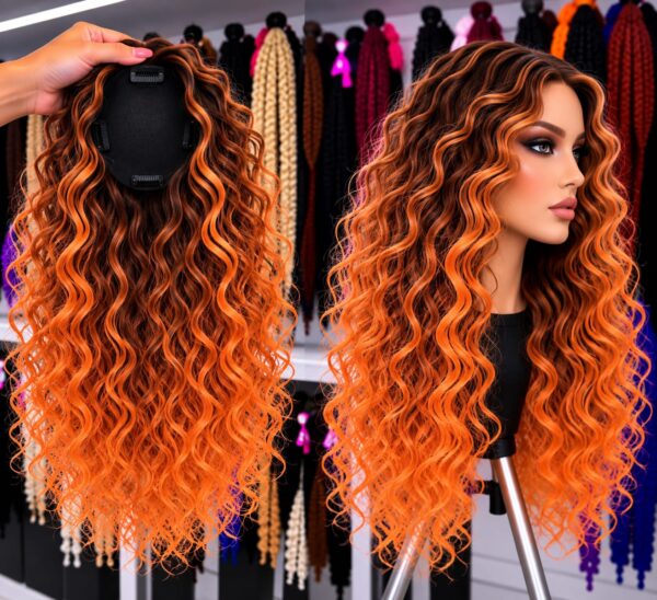 4 Topper 34 – fiery orange + black regrowth