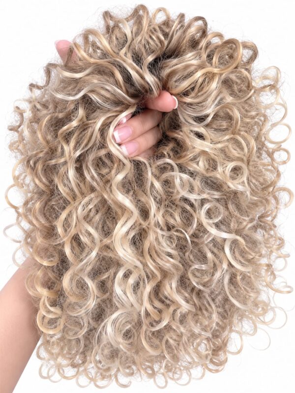 4 AFRO BUN - dark blonde + light blonde