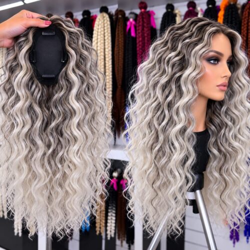 Topper 36 - cool blonde + gray + blend in the roots