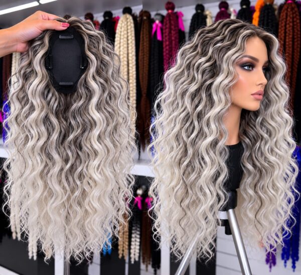 Topper 36 - cool blonde + gray + blend in the roots