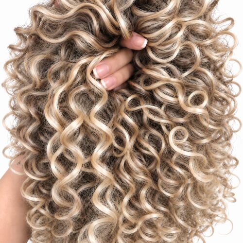 1 AFRO BUN - blonde meringue+light blonde