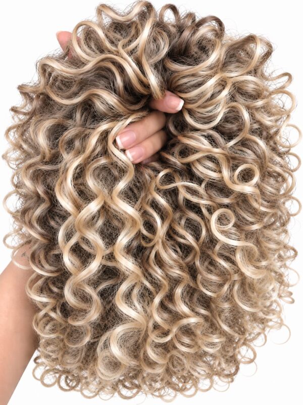 1 AFRO BUN - blonde meringue+light blonde
