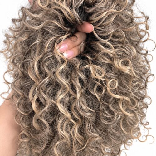 7 AFRO BUN - dark blonde+sunny blonde