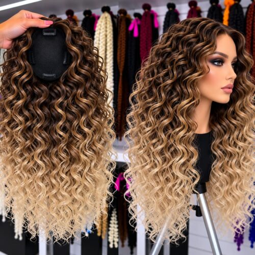 Topper 31 – Medium brown + golden blonde
