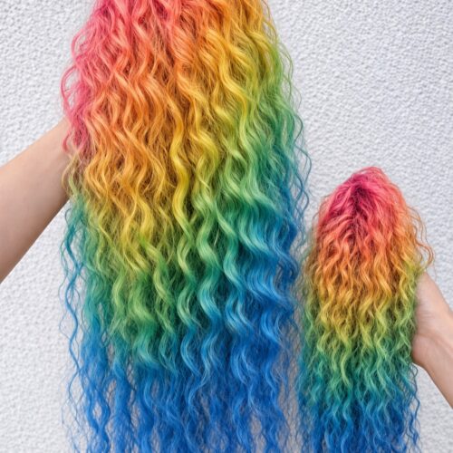 Afro Crab Clip - 25 - Rainbow colors