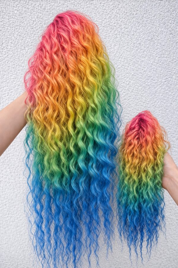 11e12afa-8032-4f7b-950b-55288c9dede3 Afro Crab Clip - 25 - Rainbow colors