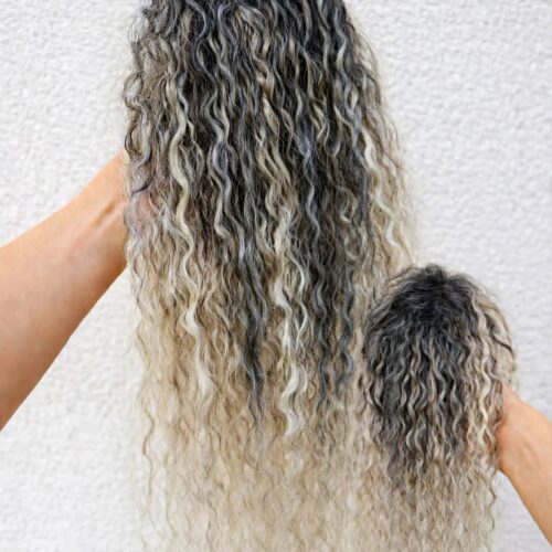 12 Afro Clip - 36 - Black + mix blonde