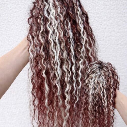 14 Afro Clip - 37 - Cherry + white