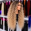 Afro Wigs - 75 - warm blonde + black roots