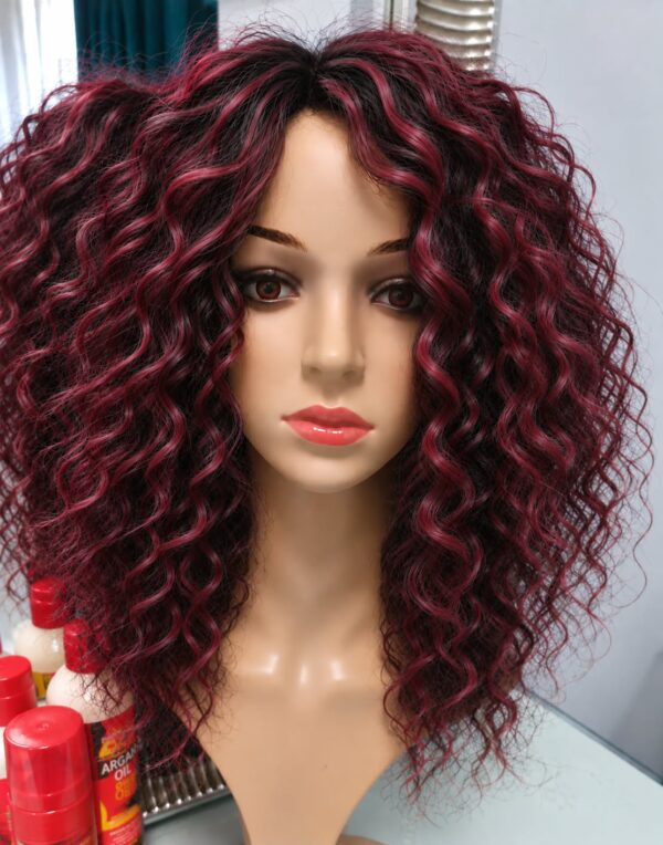 Afro Wigs 40cm - 32 - burgundy + black