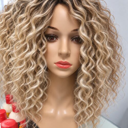 6 Afro Wigs 40cm - 34 - cool blonde + roots