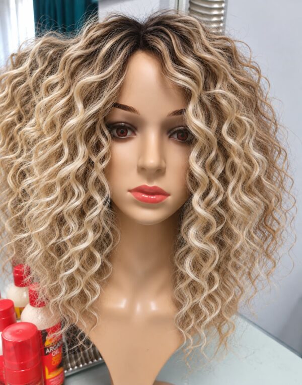 Afro Wigs 40cm - 34 - cool blonde + roots