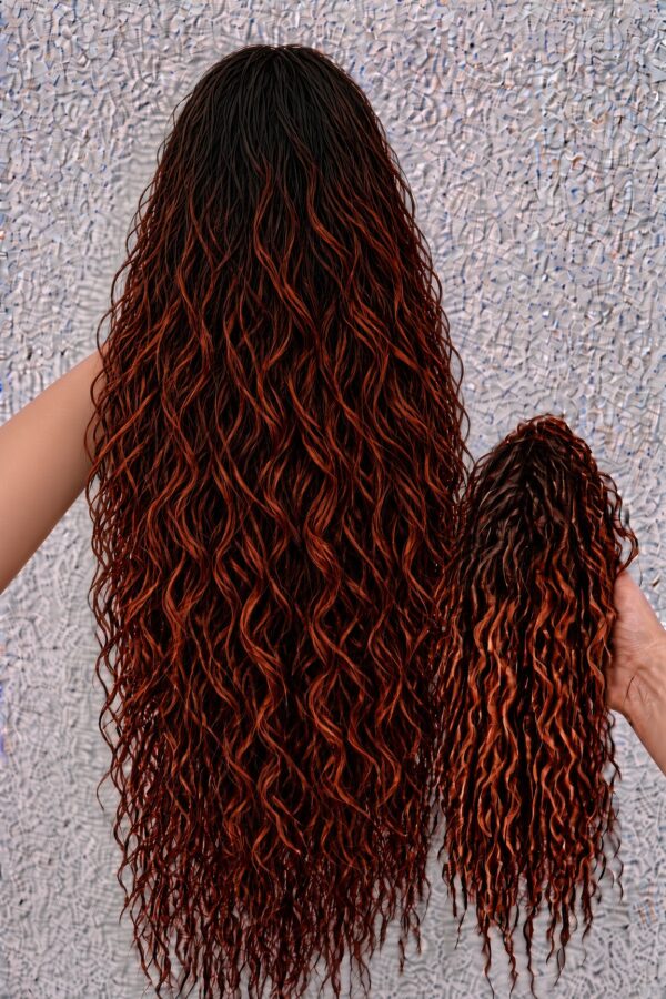 Afro Crab Clip - 24 - Black + Dark Auburn