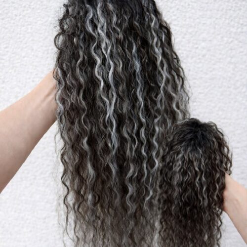 9 Afro Clip - 33 - black + grey