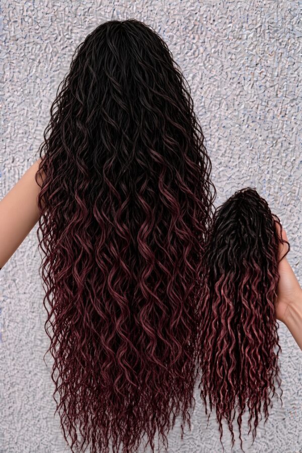 Afro Crab Clip - 23 - Black and Light Burgundy